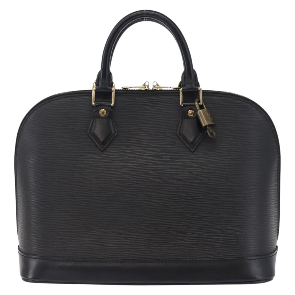Louis Vuitton Alma Epi Leather, Black, Leather, Handbag