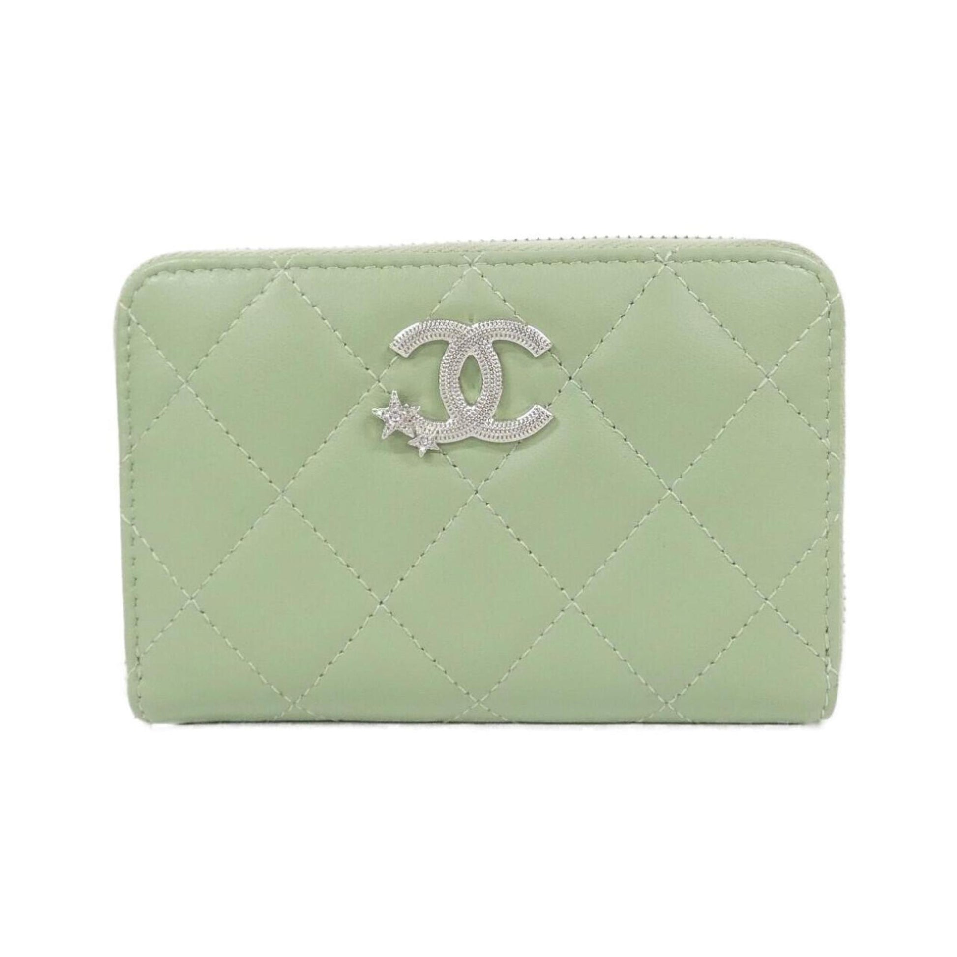 Chanel Porte monnaie, Green, Leather, wallet