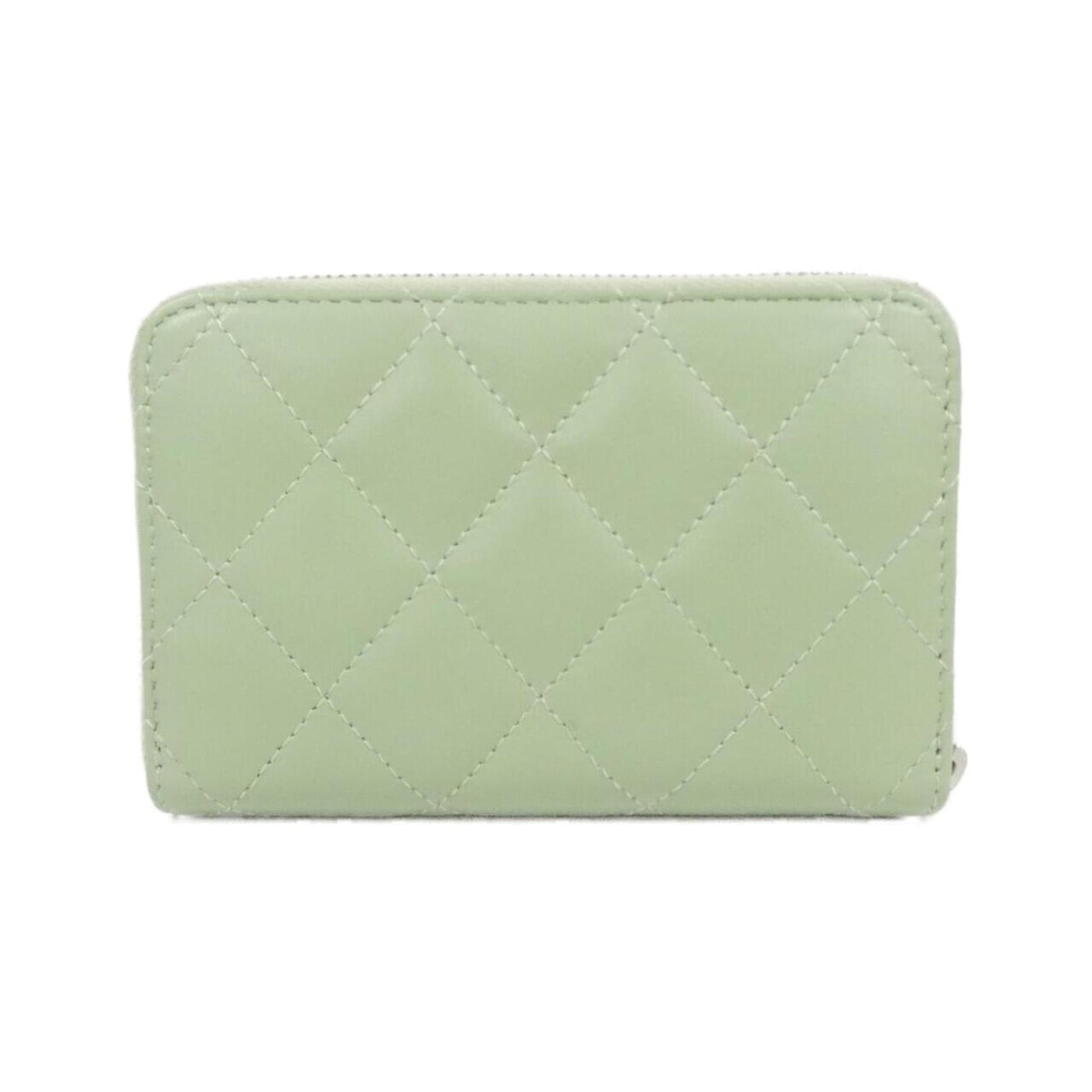 Chanel Porte monnaie, Green, Leather, wallet