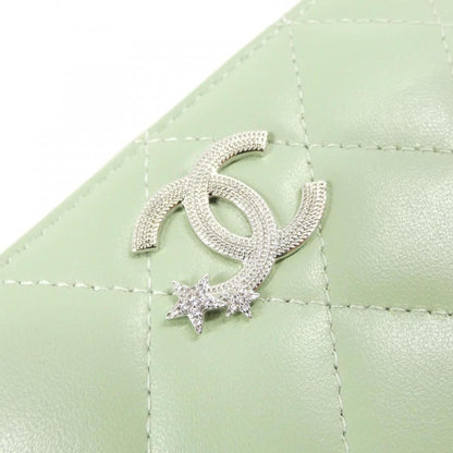Chanel Porte monnaie, Green, Leather, wallet