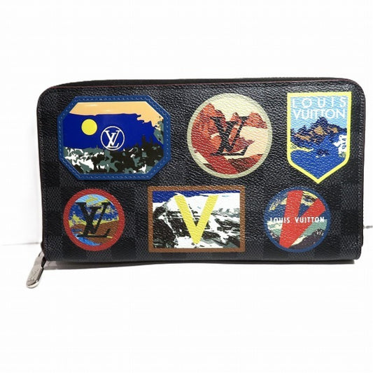 Louis Vuitton Zippy organizer, Black, Canvas, wallet