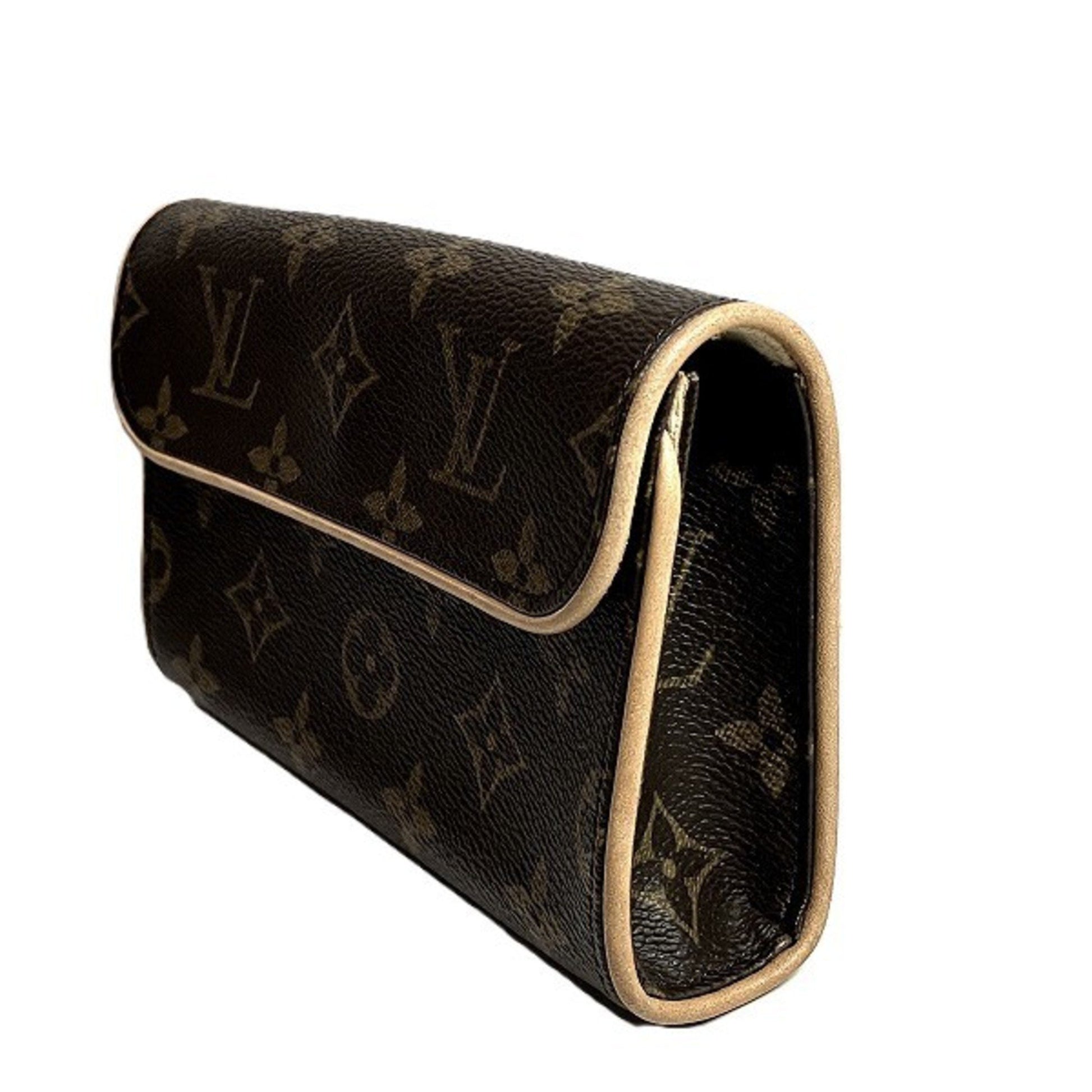 Louis Vuitton Pochette florentine, Brown, Canvas, clutch