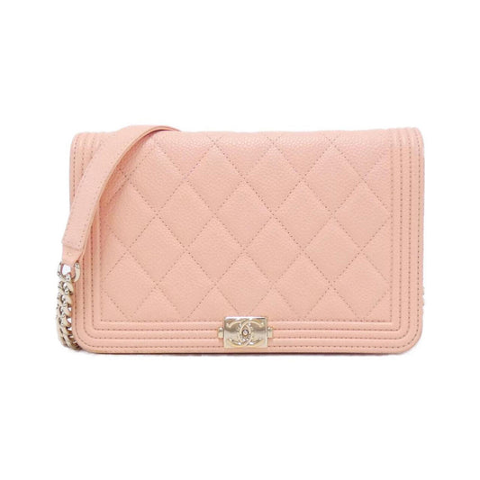 Chanel Boy, Pink, Leather, wallet