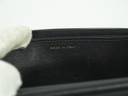 Chanel Wallet On Chain, Black, Leather, wallet