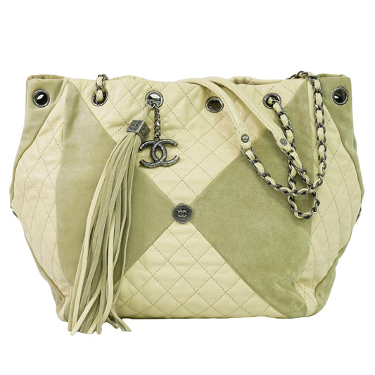 Chanel Coco Mark, Beige, Leather, tote