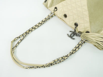 Chanel Coco Mark, Beige, Leather, tote