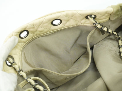 Chanel Coco Mark, Beige, Leather, tote