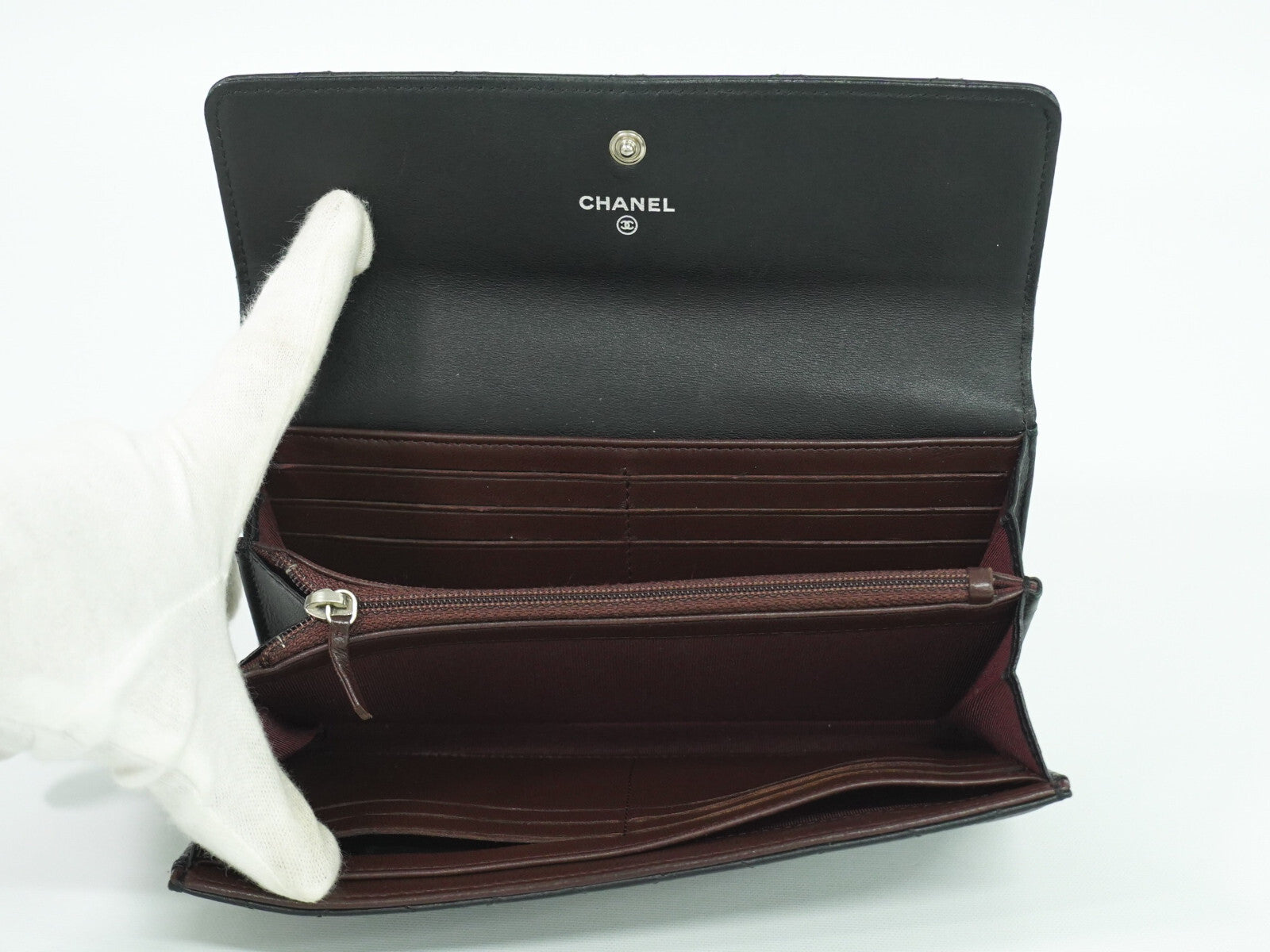 Chanel Timeless/classique, Black, Leather, wallet