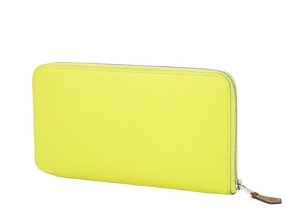 Hermès Azap, Yellow, Leather, wallet