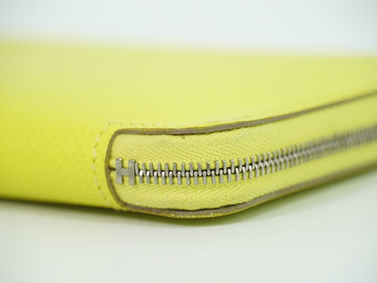 Hermès Azap, Yellow, Leather, wallet