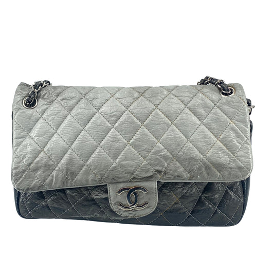 Chanel Jumbo, Brown, Canvas, shoulder