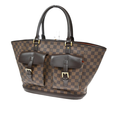 Louis Vuitton Manosque, Brown, Canvas, tote