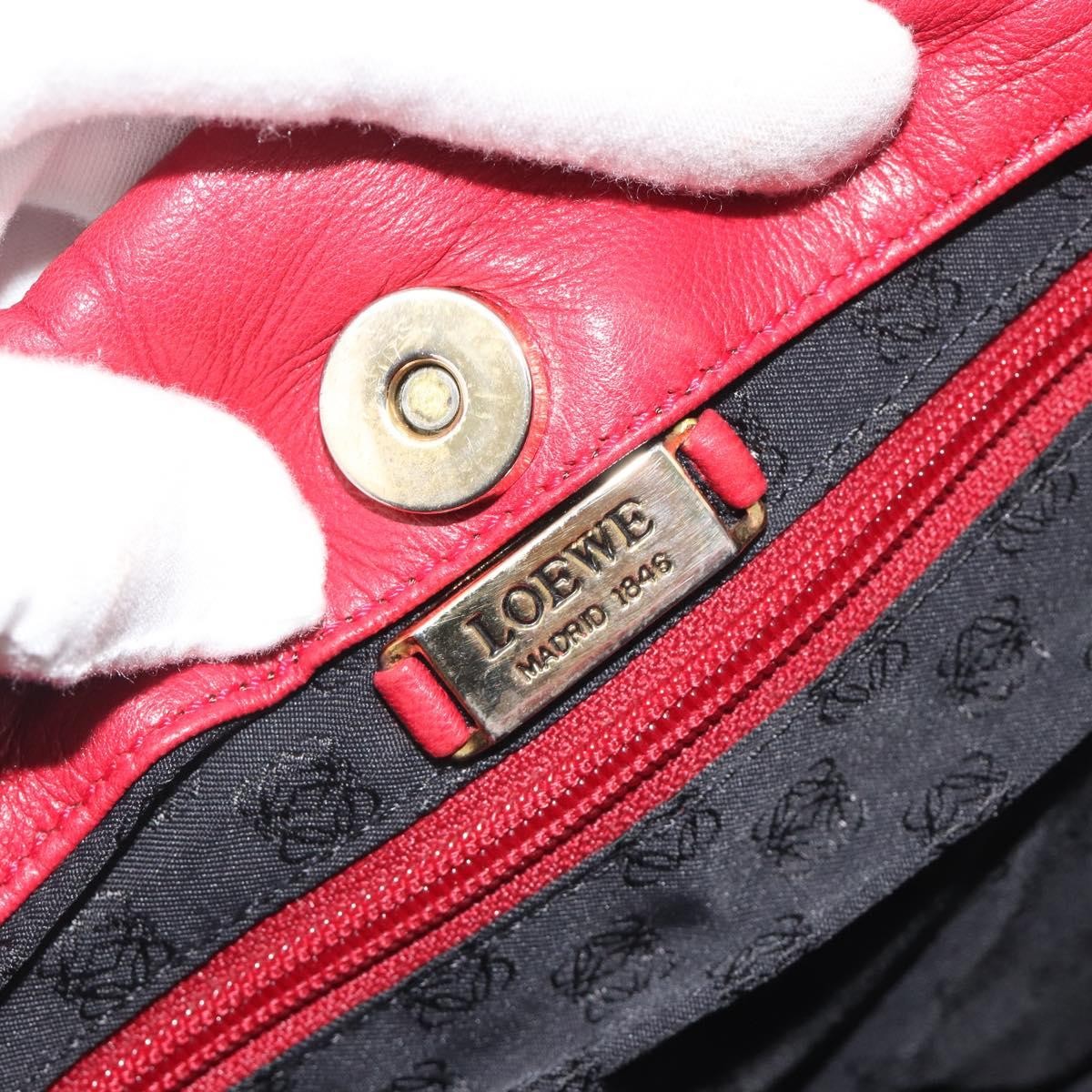 Loewe Anagram Leather, Red, Leather, Shoulder Bag