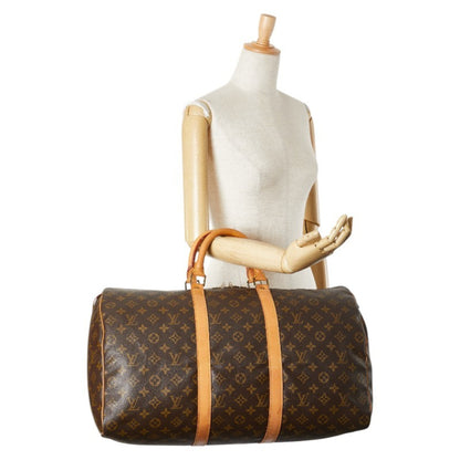 Louis Vuitton Keepall 50, Brown, Canvas, travel
