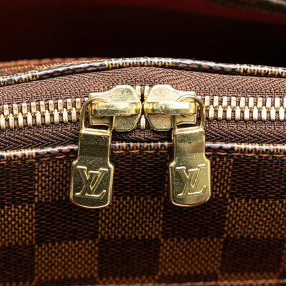 Louis Vuitton Belem MM, Brown, Canvas, shoulder