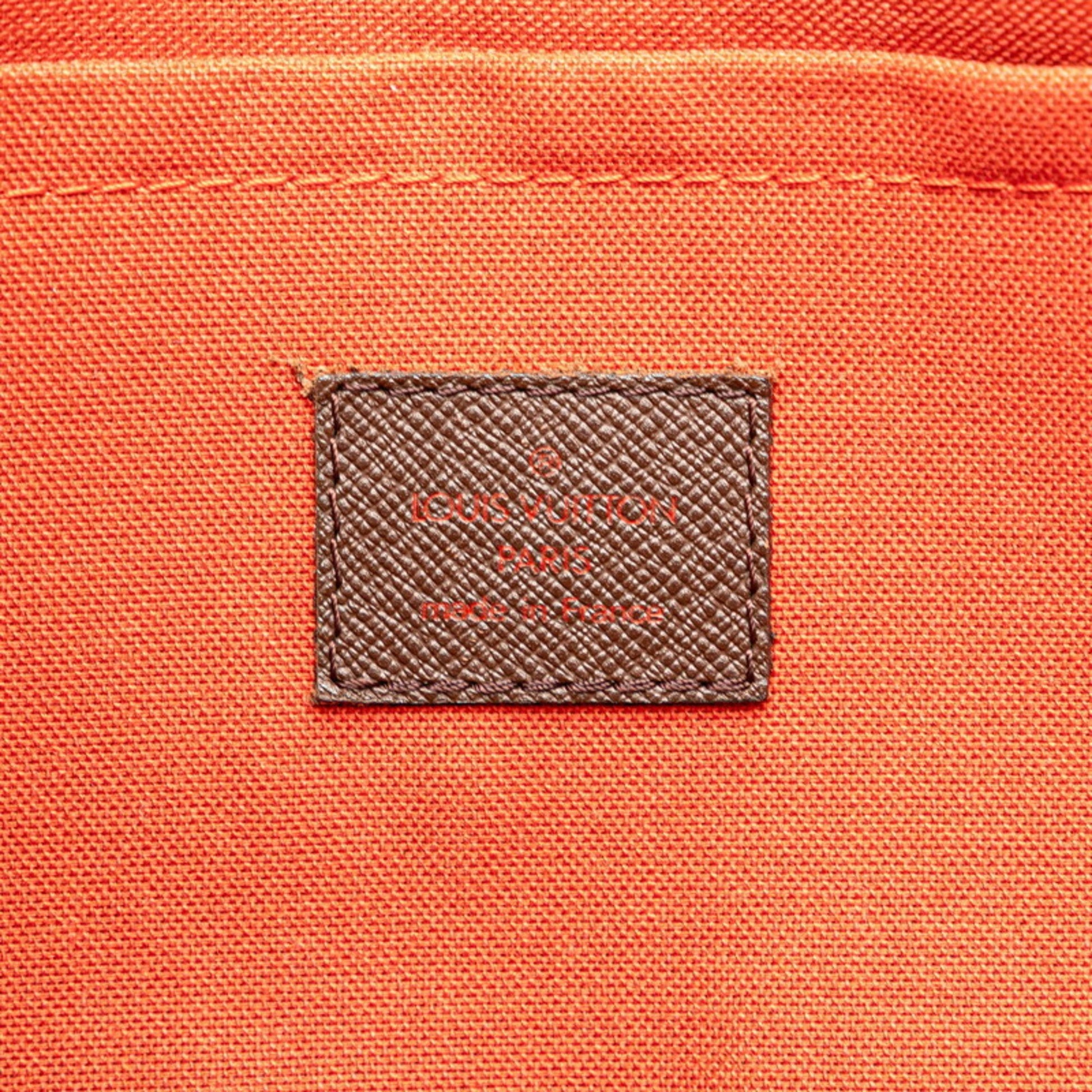 Louis Vuitton Belem MM, Brown, Canvas, shoulder