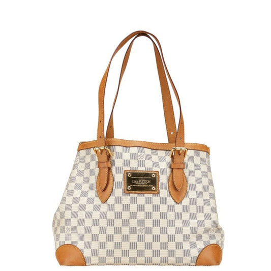 Louis Vuitton Hampstead, White, Canvas, tote