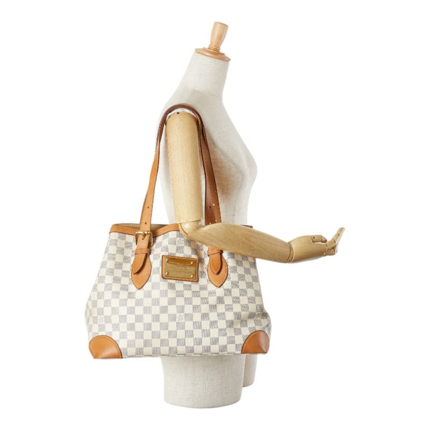 Louis Vuitton Hampstead, White, Canvas, tote