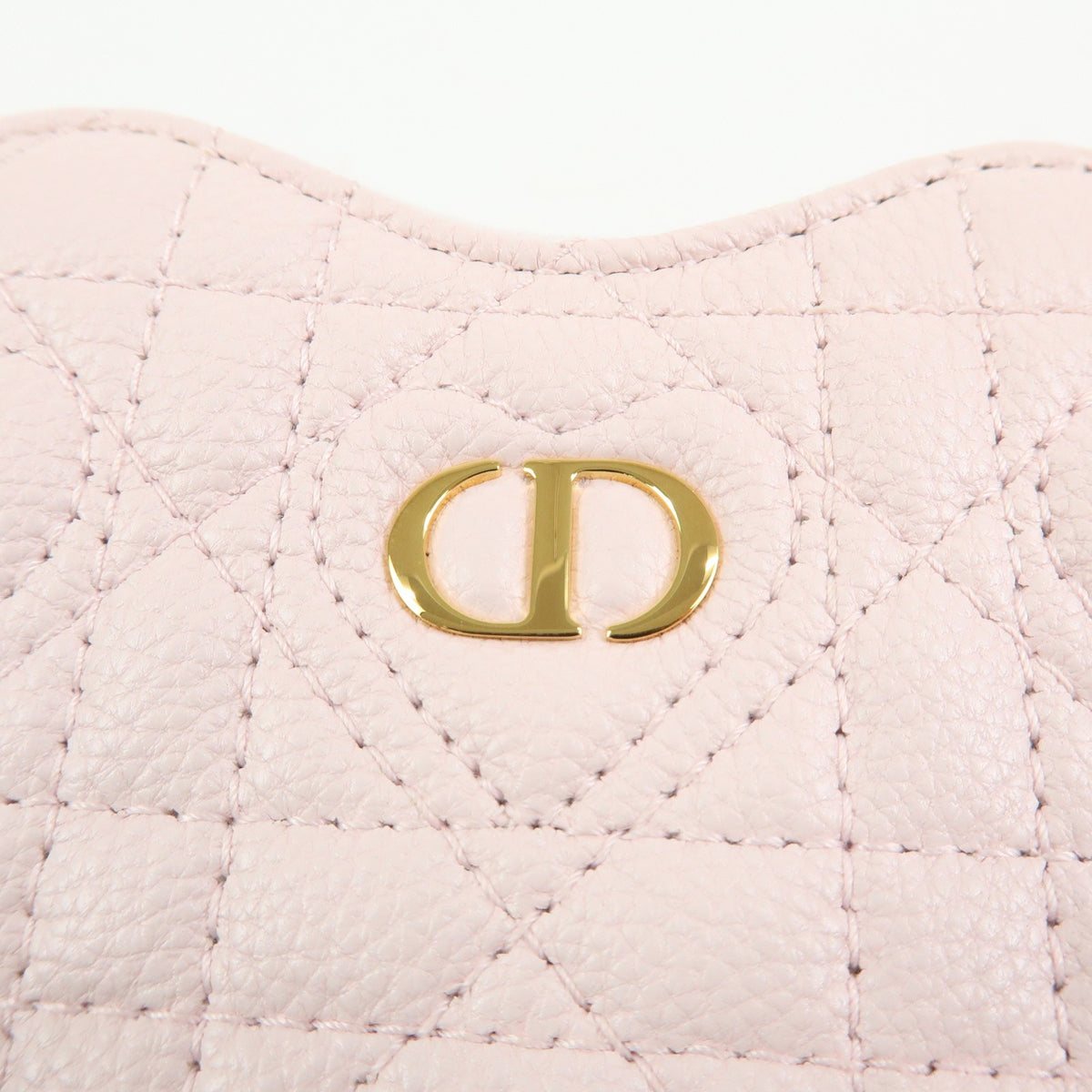 Christian Dior DiorAmour Caro Heart Pouch with Chain Cannage Quilt Calfskin, Pink, Leather, Clutch