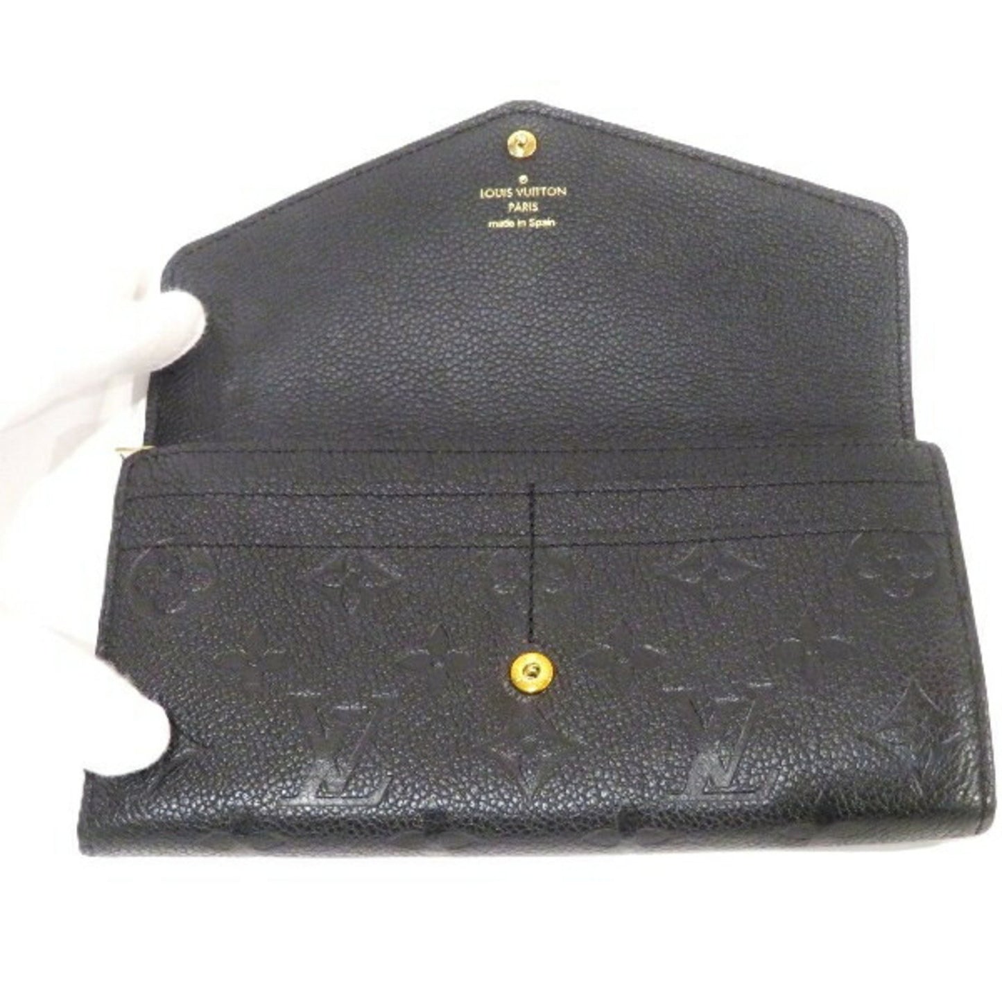 Louis Vuitton Sarah, Black, Leather, wallet