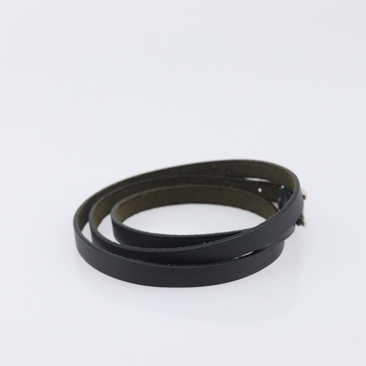 Hermes Hapi 3 Leather with Metal, Black, Leather, Bracelet