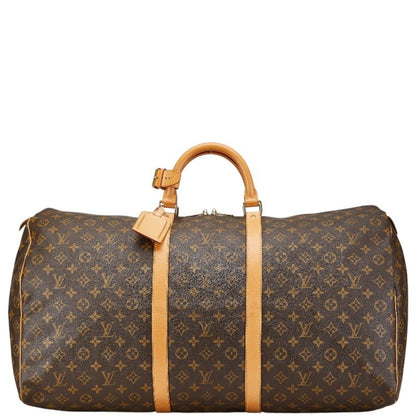 Louis Vuitton Keepall 60, Brown, Canvas, travel