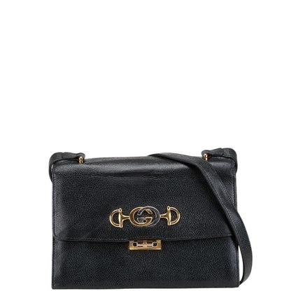 Gucci Horsebit, Black, Leather, shoulder