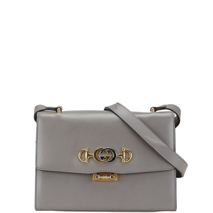 Gucci Zumi, Grey, Leather, shoulder