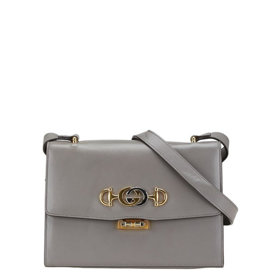 Gucci Zumi, Grey, Leather, shoulder