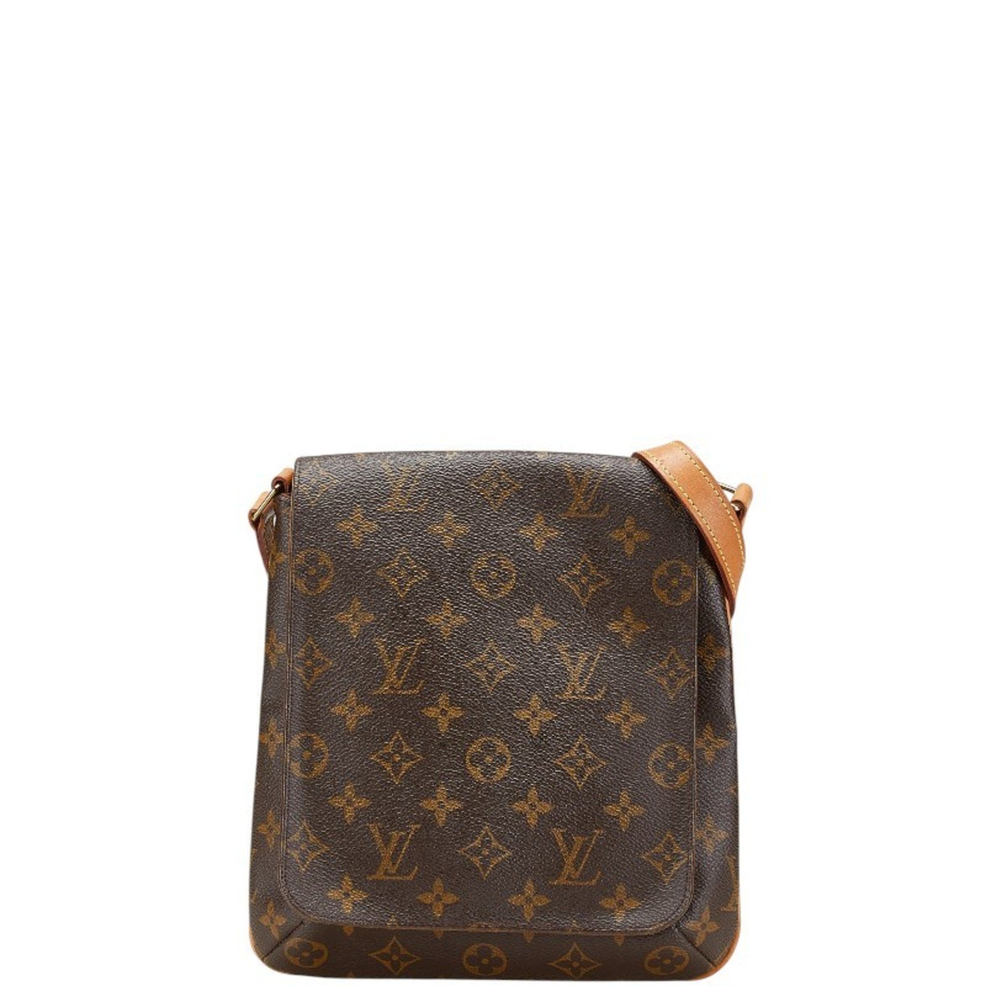 Louis Vuitton Musette Salsa, Brown, Canvas, shoulder