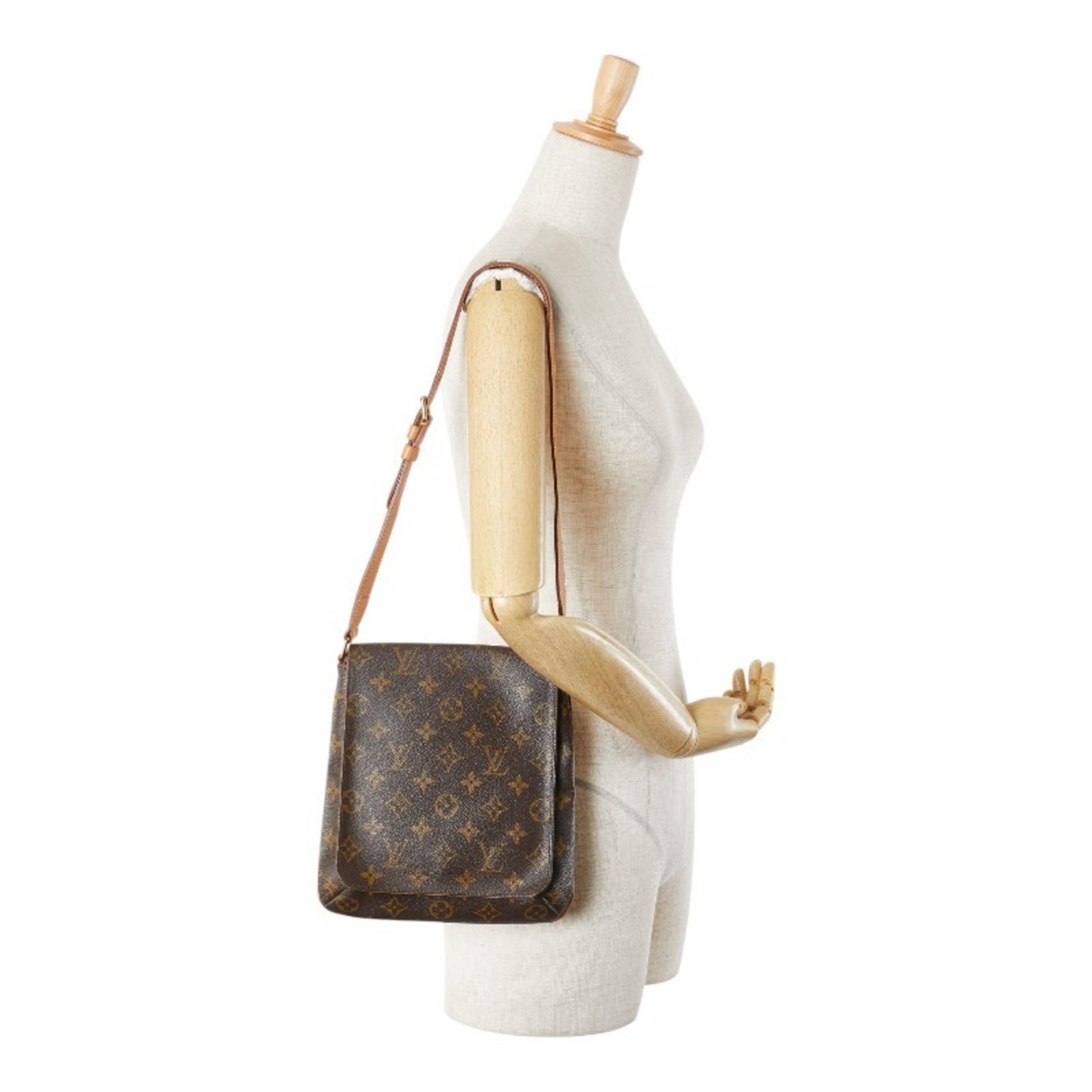 Louis Vuitton Musette Salsa, Brown, Canvas, shoulder