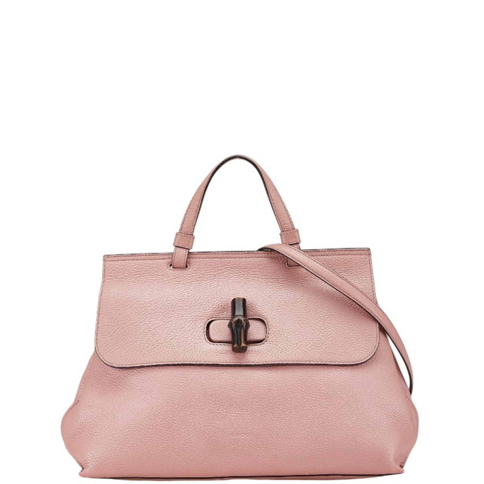 Gucci Bamboo daily, Pink, Leather, handbag