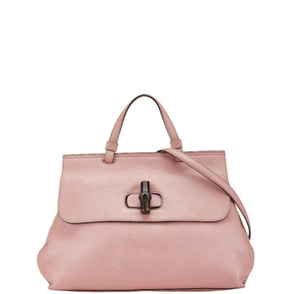 Gucci Bamboo daily, Pink, Leather, handbag