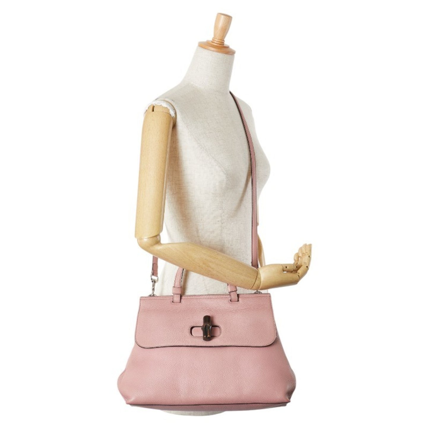 Gucci Bamboo daily, Pink, Leather, handbag