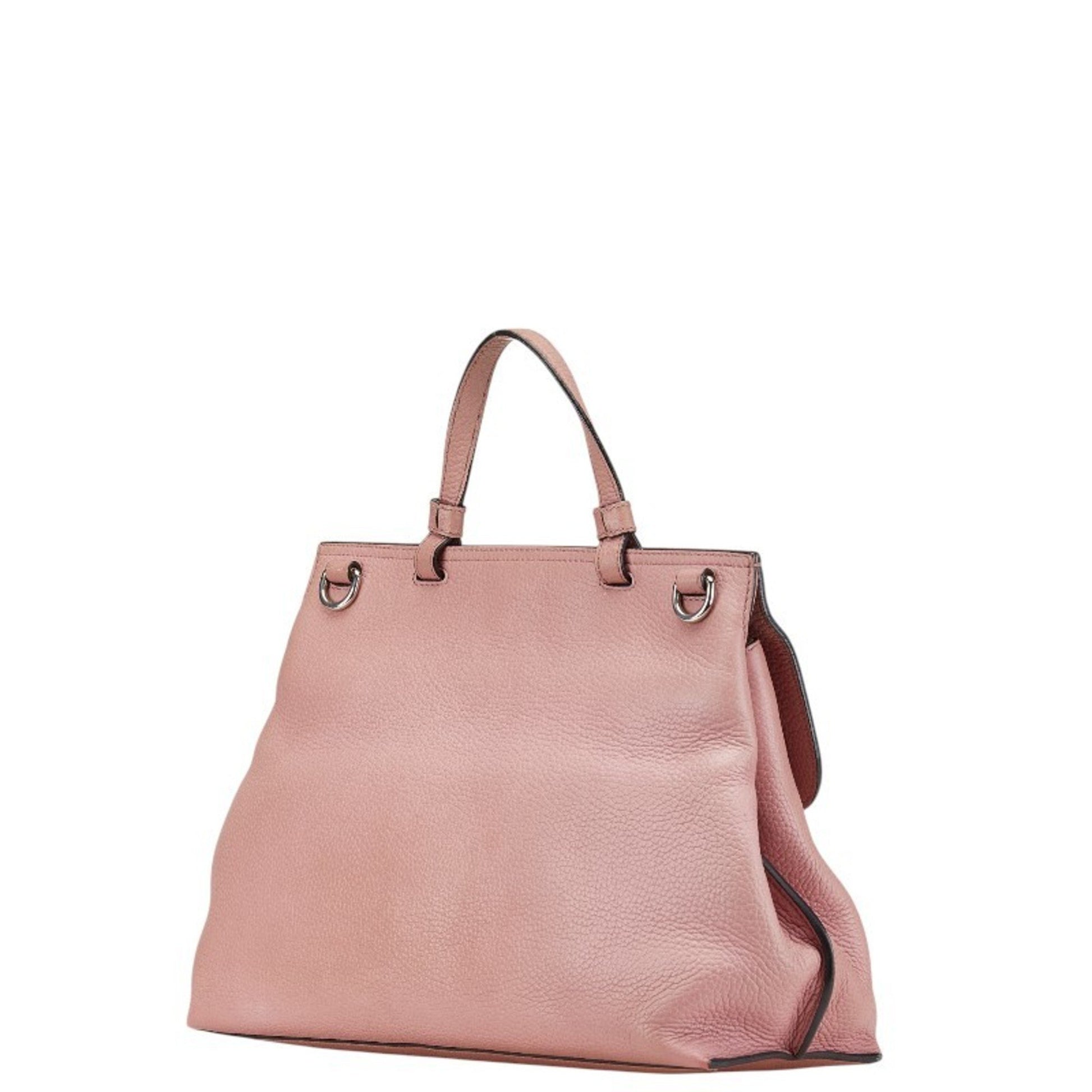 Gucci Bamboo daily, Pink, Leather, handbag