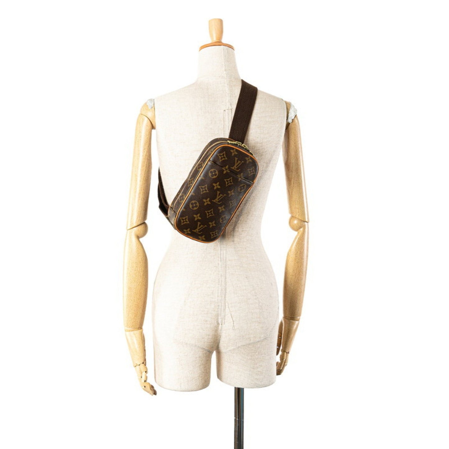 Louis Vuitton Pochette gange, Brown, Canvas, shoulder