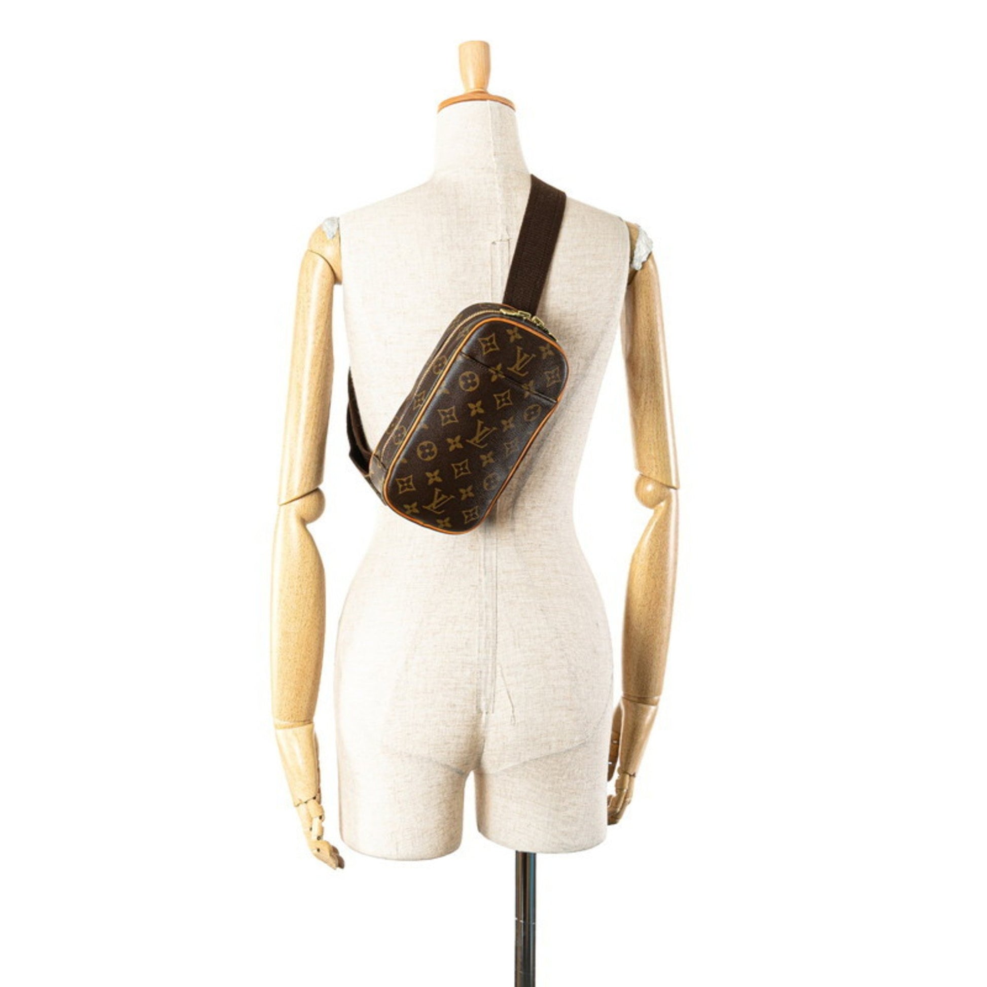 Louis Vuitton Pochette gange, Brown, Canvas, shoulder