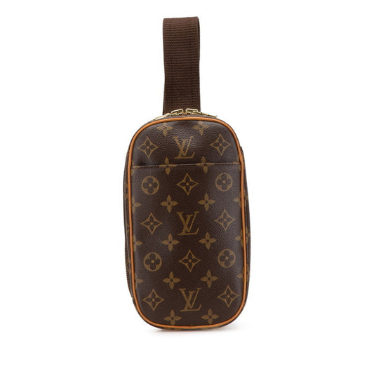 Louis Vuitton Pochette gange, Brown, Canvas, shoulder