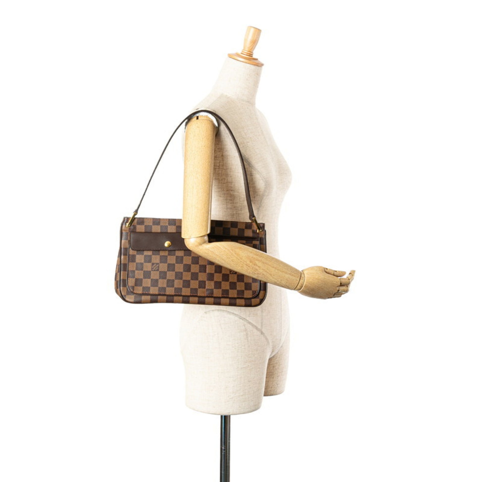 Louis Vuitton Aubagne, Brown, Canvas, shoulder