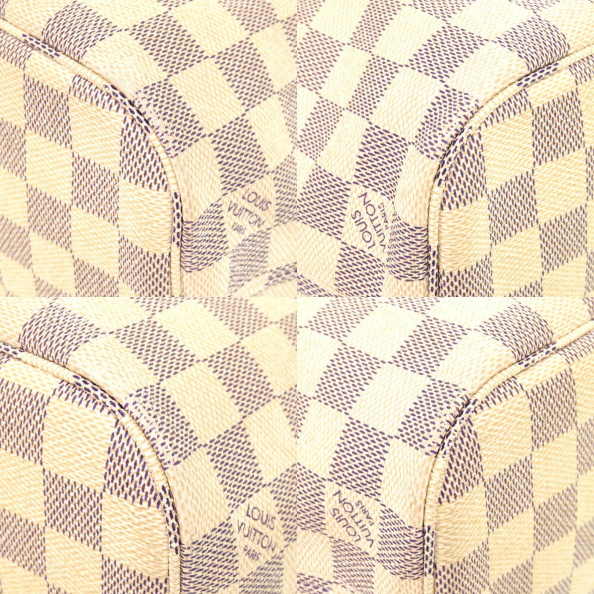 Louis Vuitton Neverfull PM, White, Canvas, tote