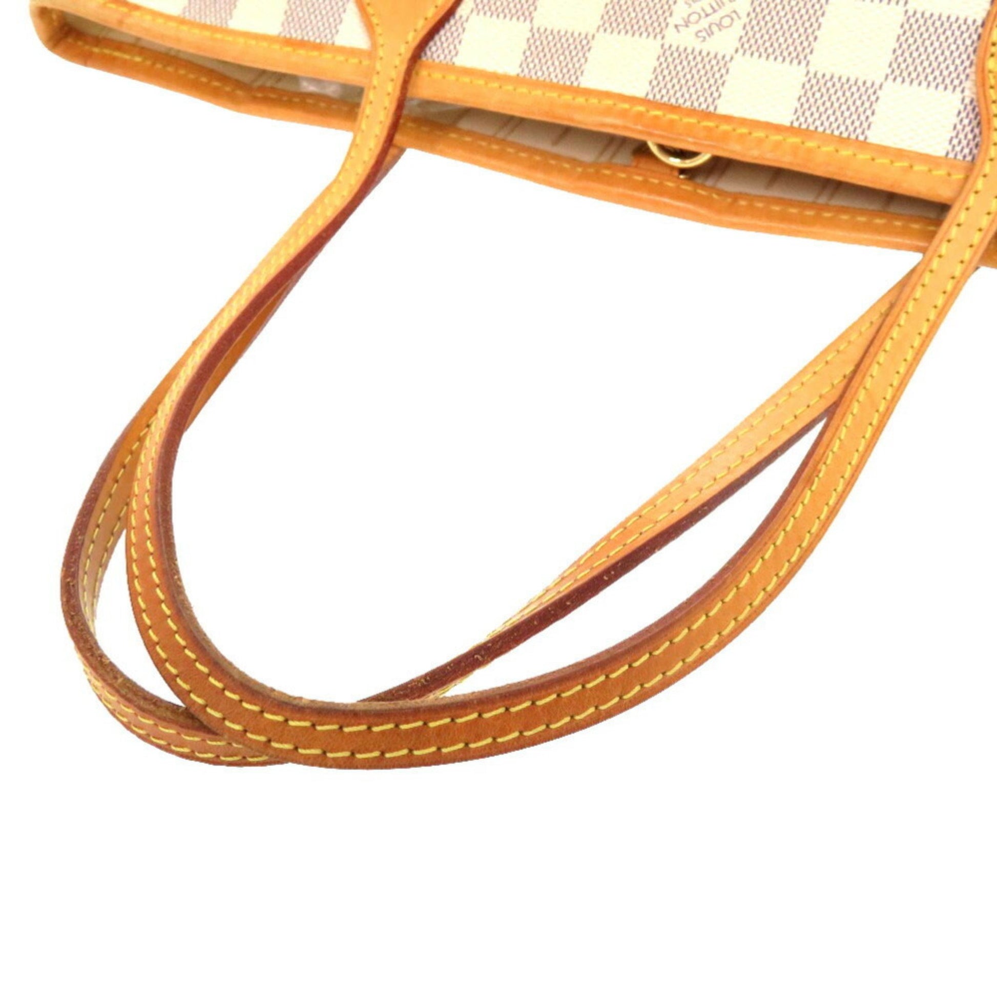Louis Vuitton Neverfull PM, White, Canvas, tote