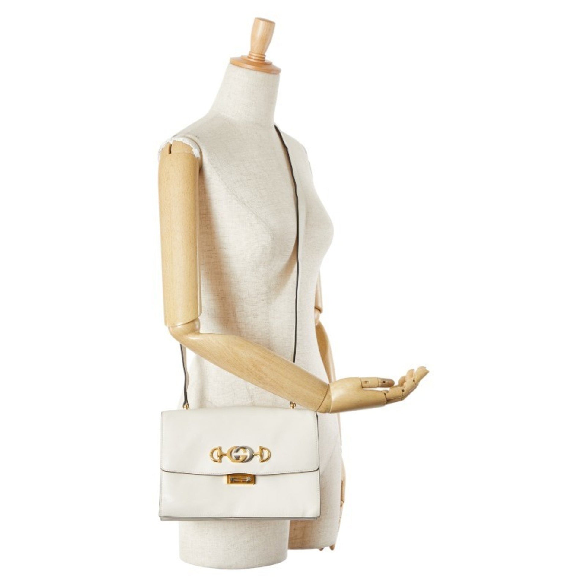 Gucci Zumi, White, Leather, shoulder