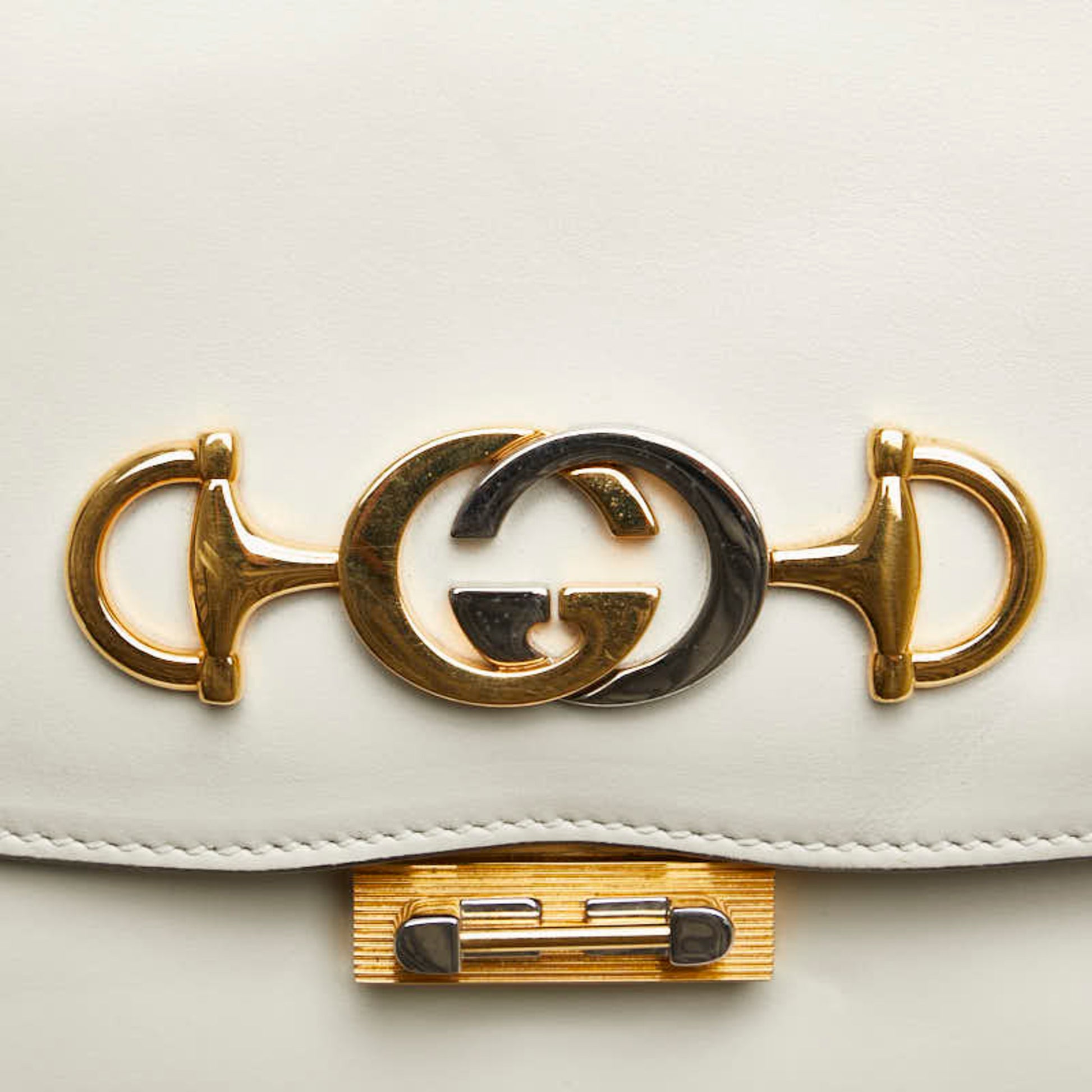 Gucci Zumi, White, Leather, shoulder