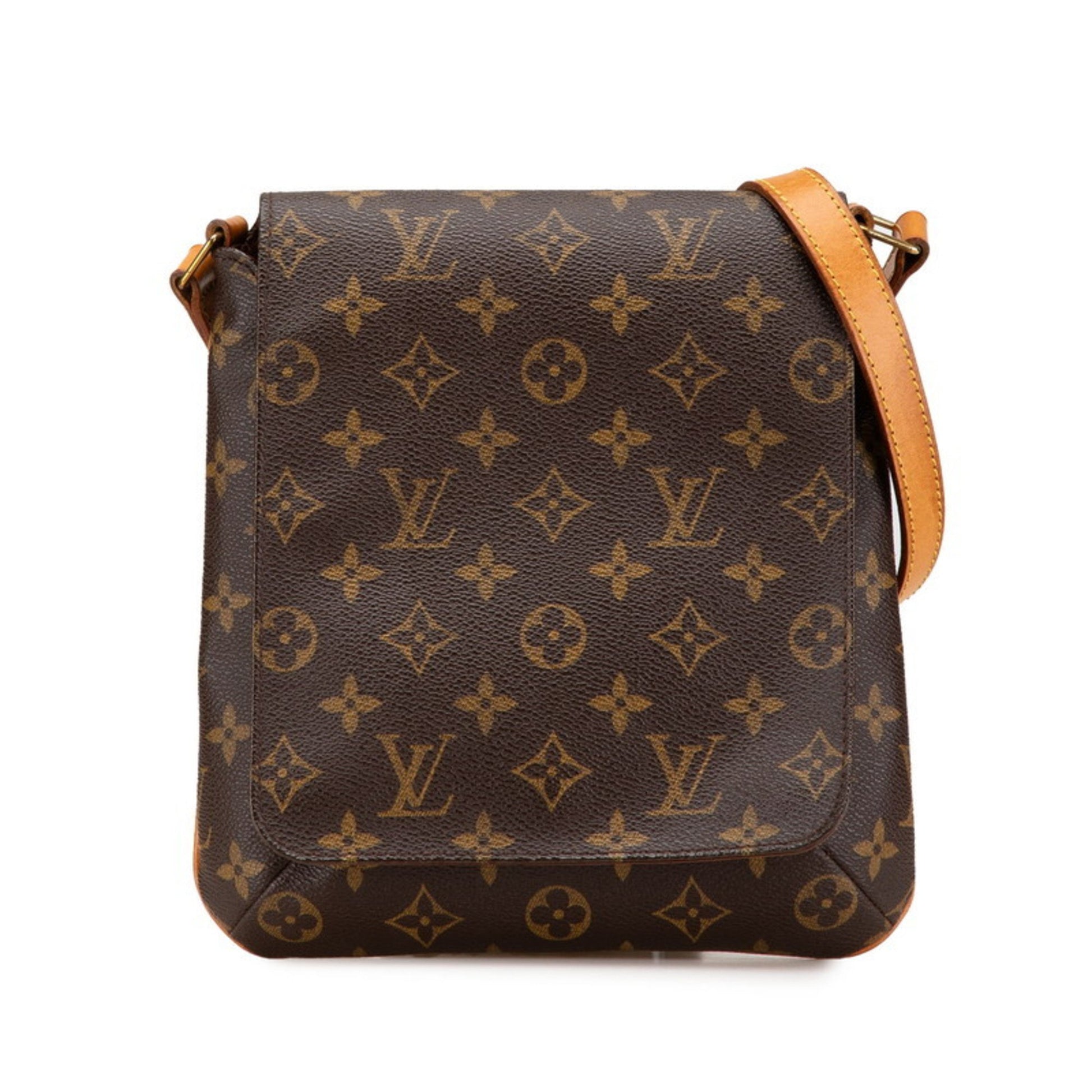 Louis Vuitton Musette Salsa, Brown, Canvas, shoulder