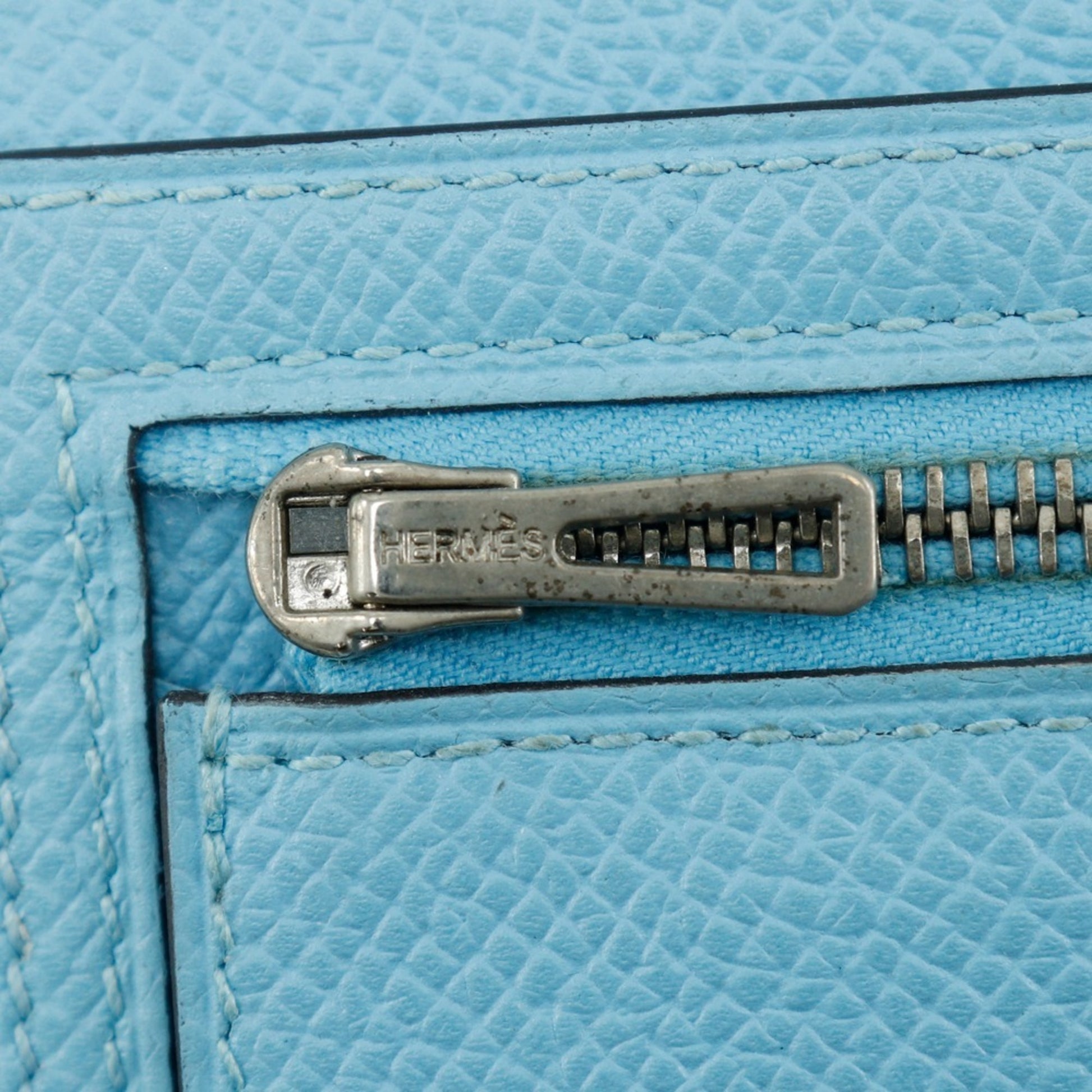 Hermès Béarn, Blue, Leather, wallet