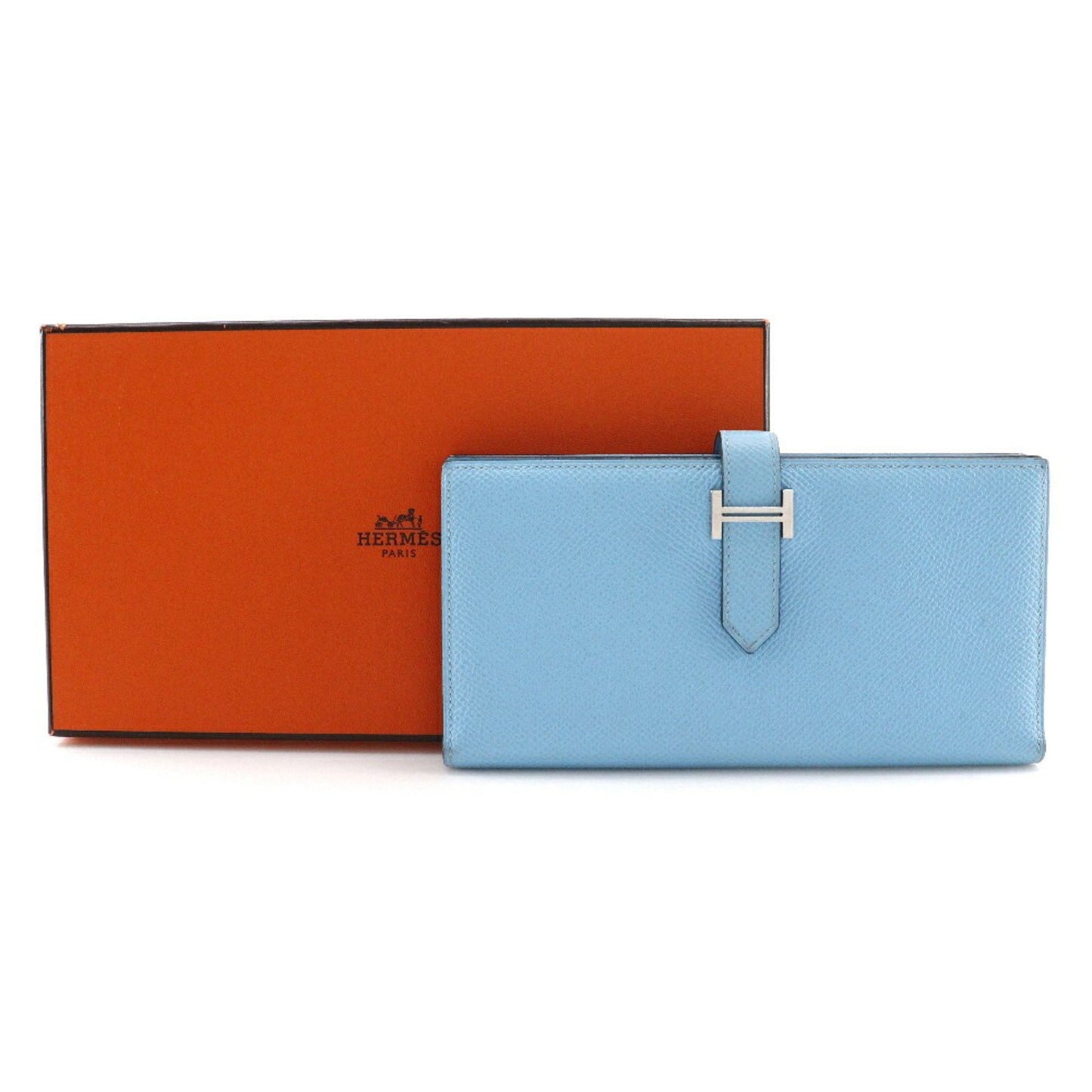 Hermès Béarn, Blue, Leather, wallet