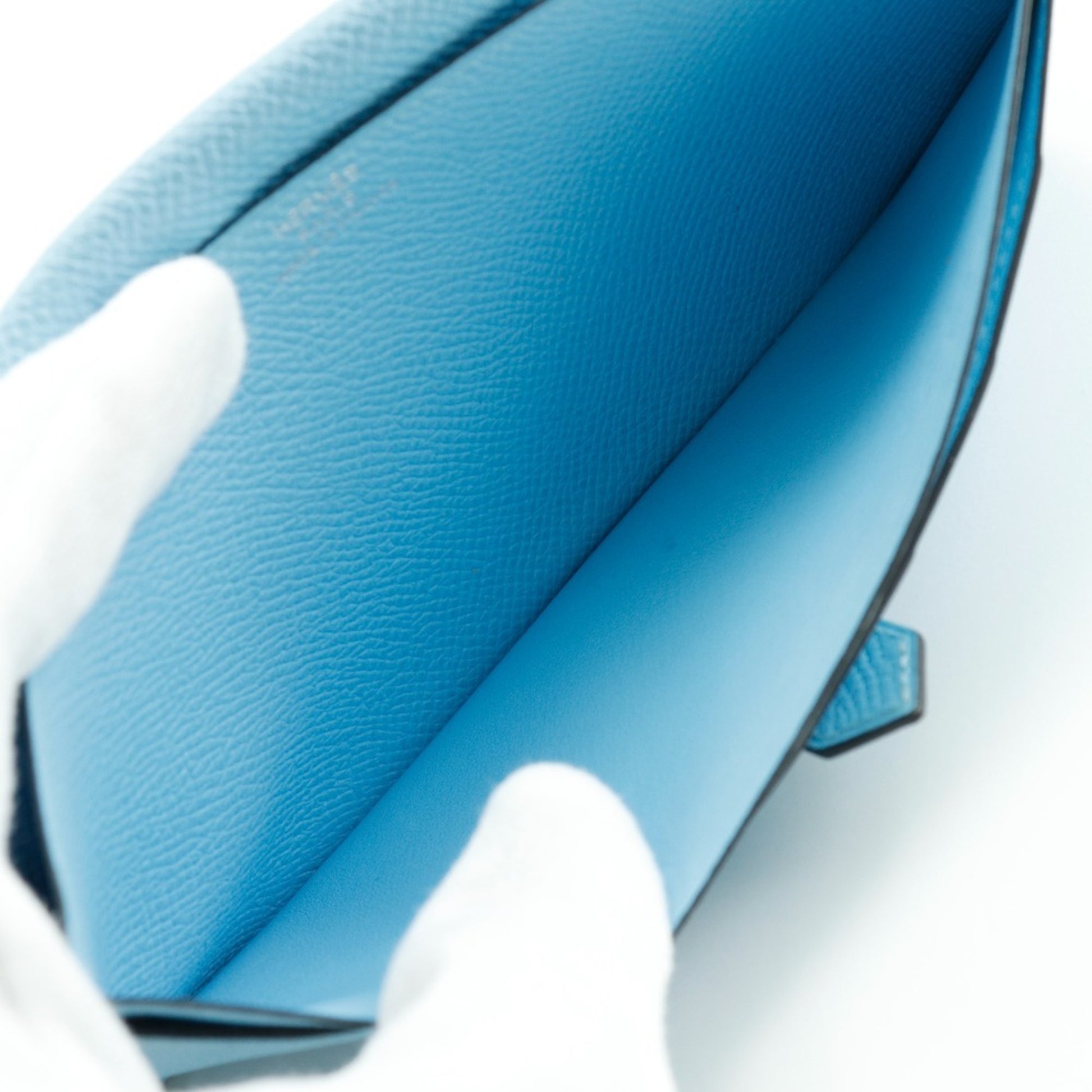 Hermès Béarn, Blue, Leather, wallet