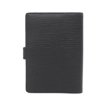Louis Vuitton Agenda MM, Black, Leather, wallet