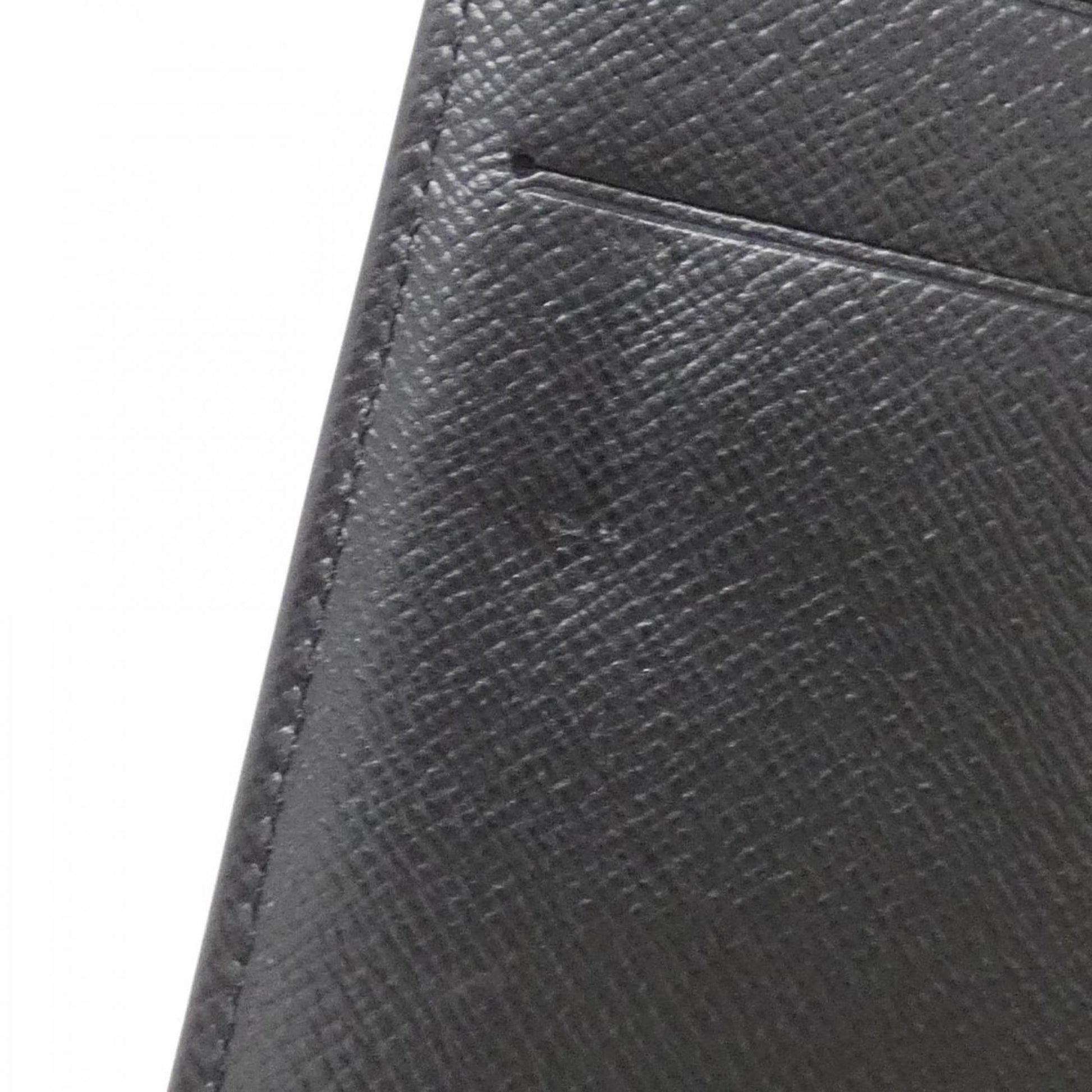 Louis Vuitton Agenda MM, Black, Leather, wallet