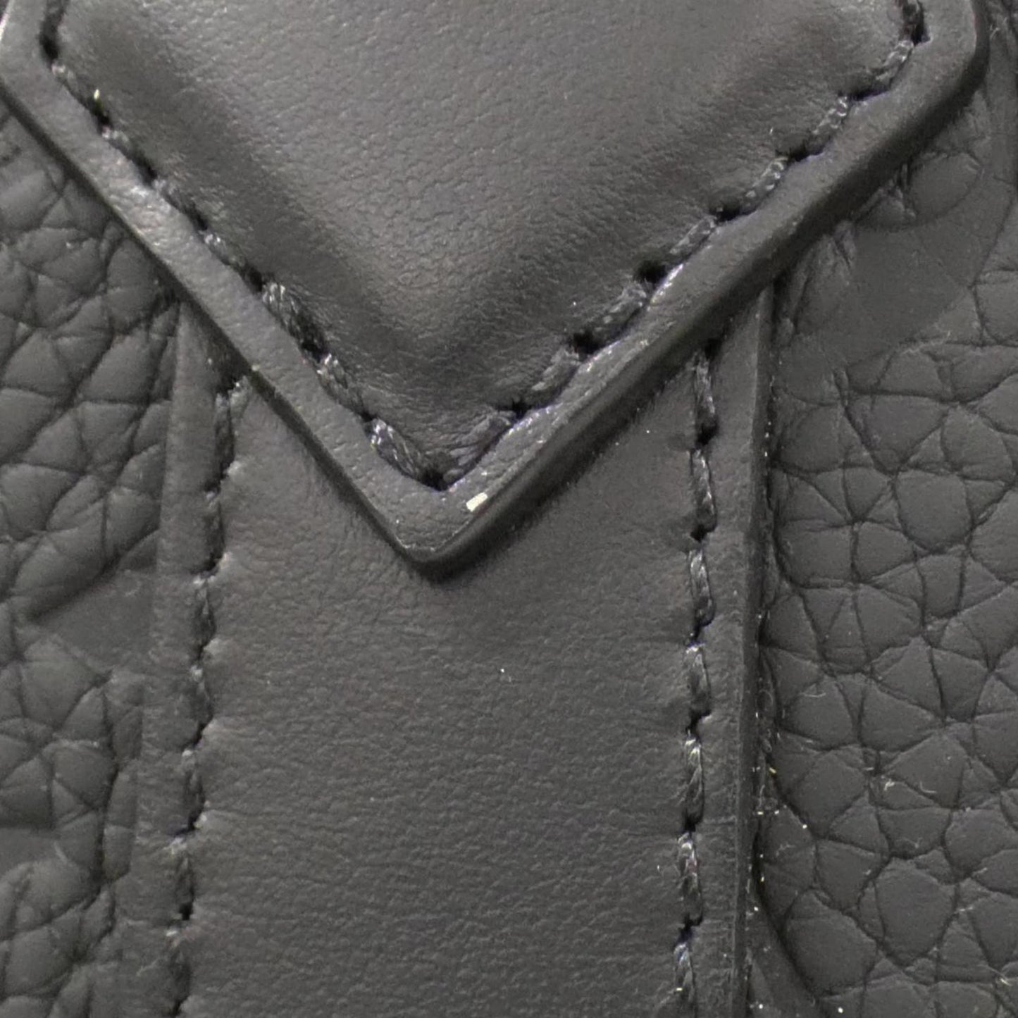 Louis Vuitton Sac Plat, Black, Leather, handbag